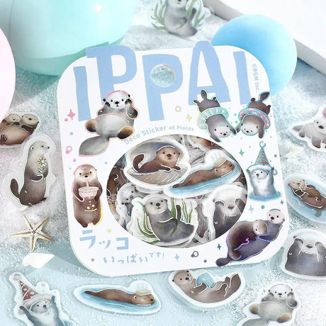 Flake stickers - Ippai - Full of sea otters! - 1 - BGM - Tidformera