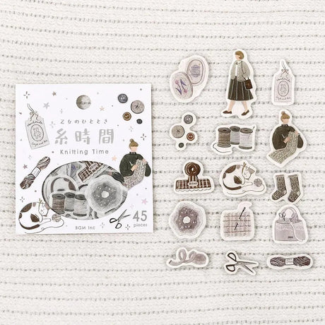 Flake stickers - Maiden's Moment - Knitting time - 3 - BGM - Tidformera