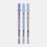 Gelly roll Gelpenna 3 - pack - Calm från Sakura. Tre pennor i färgerna lila, ljusblå och ljusgrå.  - Tidformera