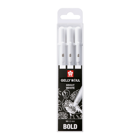 Gelly roll Vit 3 - pack - 10 från Sakura. 3 vita gelpennor med 0,5 spets i en förpackning - Tidformera