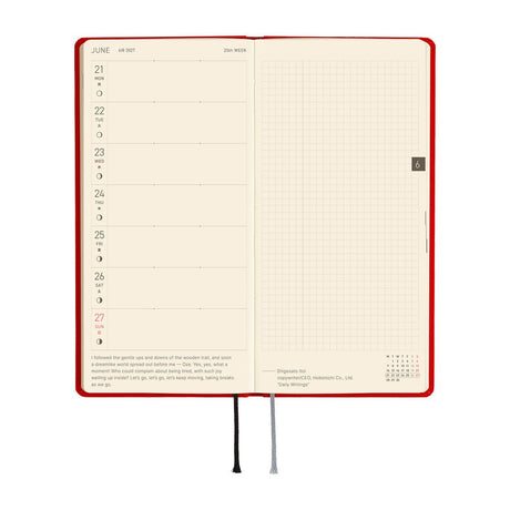 Hobonichi - Weeks Colors: Poppy Red - 2027 - 4 - Hobonichi Techo - Tidformera