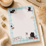 Illustrated Notepad - Mocha cat - A6 - 5 - Moonaries illo - Tidformera