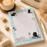 Illustrated Notepad - Mocha cat - A6 - 1 - Moonaries illo - Tidformera