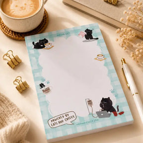 Illustrated Notepad - Mocha cat - A6 - 1 - Moonaries illo - Tidformera