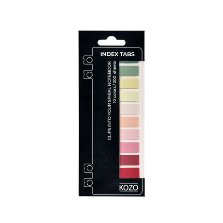 Index tabs 10 färger - Blush - 1 - Kozo - Tidformera