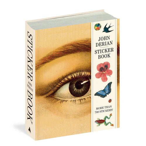 John Derian - Sticker Book - A treasure trove of 700 stickers. Framsidan på en str bok. - Tidformera
