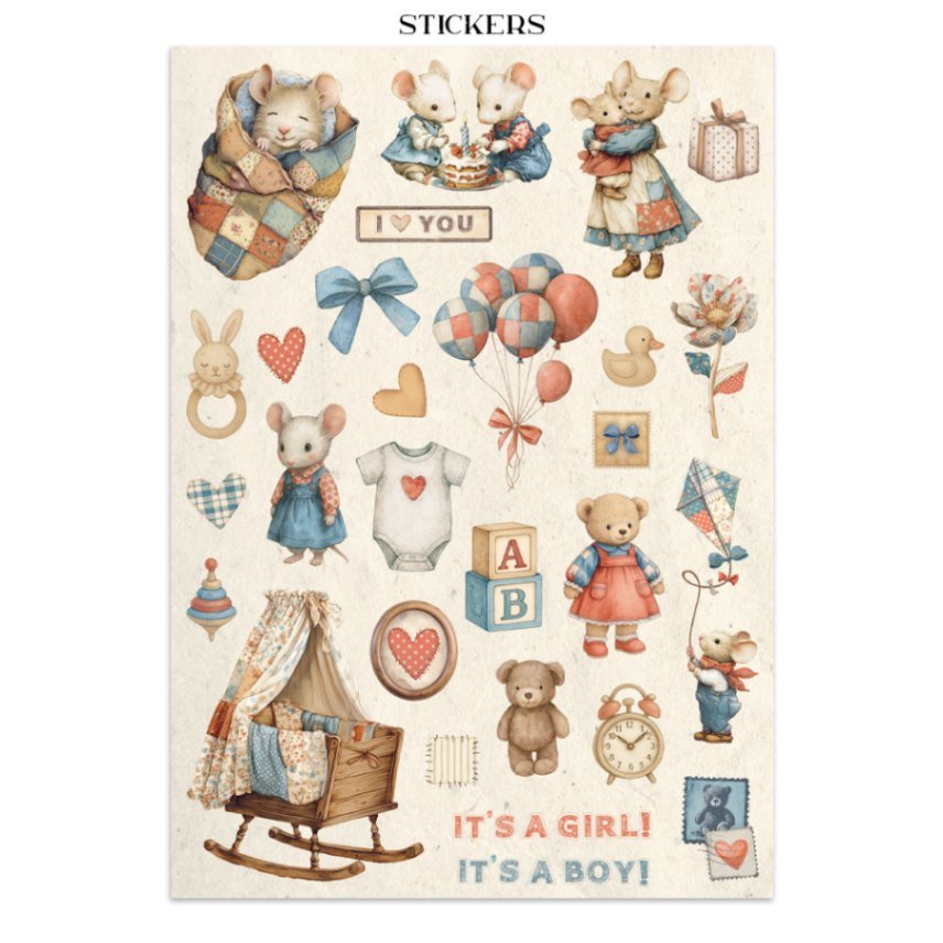 Junk Journal - Baby - 7 - Stamperia - Tidformera