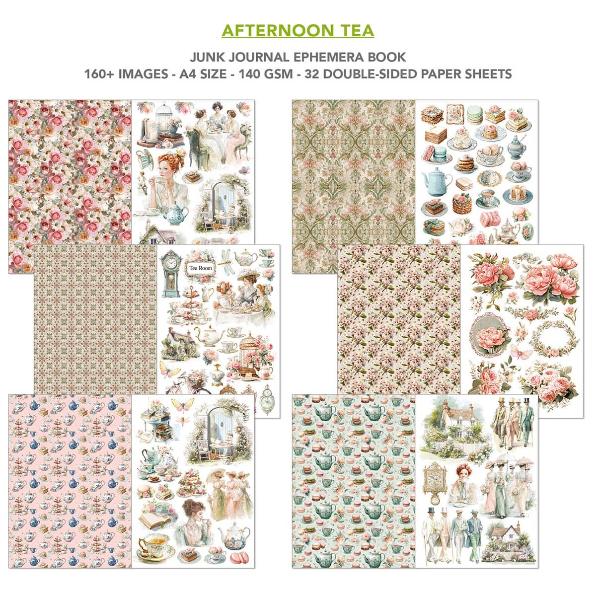 Junk Journal & Ephemera book - Afternoon Tea - 2 - Ciao Bella - Tidformera