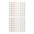 Kalenderstickers Midori Trackers - Weather. Ark med stickers med små klistermärken. Mitiven på dessa är regnbågar, sol, sol med moln, regnmoln. Tidformera