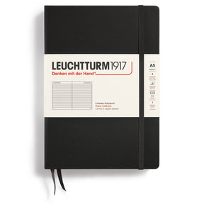 Linjerad skrivbok Lt A5 Hård pärm Black från Leuchtturm1917 - Svart anteckningsbok - Tidformera