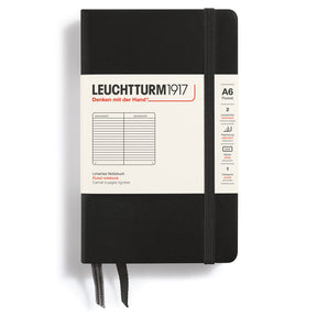 Linjerad skrivbok Lt A6 Hård pärm Black - 1 - Leuchtturm1917 - Tidformera