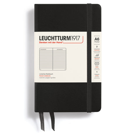 Linjerad skrivbok Lt A6 Hård pärm Black - 1 - Leuchtturm1917 - Tidformera