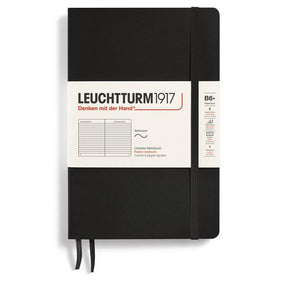 Linjerad skrivbok Lt B6+ Mjuk pärm Black från Leuchtturm1917 - Svart anteckningsbok - Tidformera