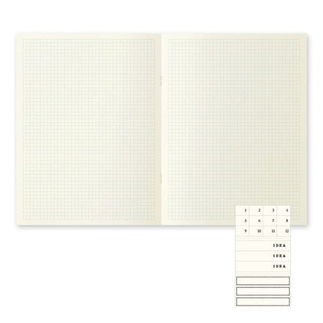 MD Notebook Light - Skrivhäfte - 3 - pack A4 - Rutad - 3 - Midori - Tidformera