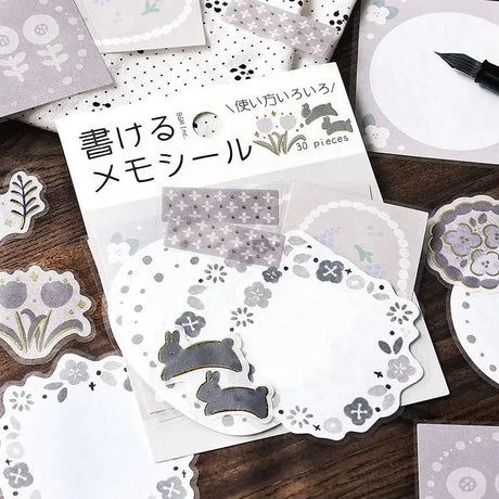 Memo stickers Hanabiki - Gray - 5 - BGM - Tidformera