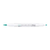 Mildliner Brush pen - Blue Green från Zebra - Blågrön penselpenna utan lock - Tidformera