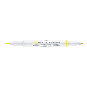 Mildliner Brush pen - Yellow från Zebra - Gul penselpenna utan lock - Tidformera
