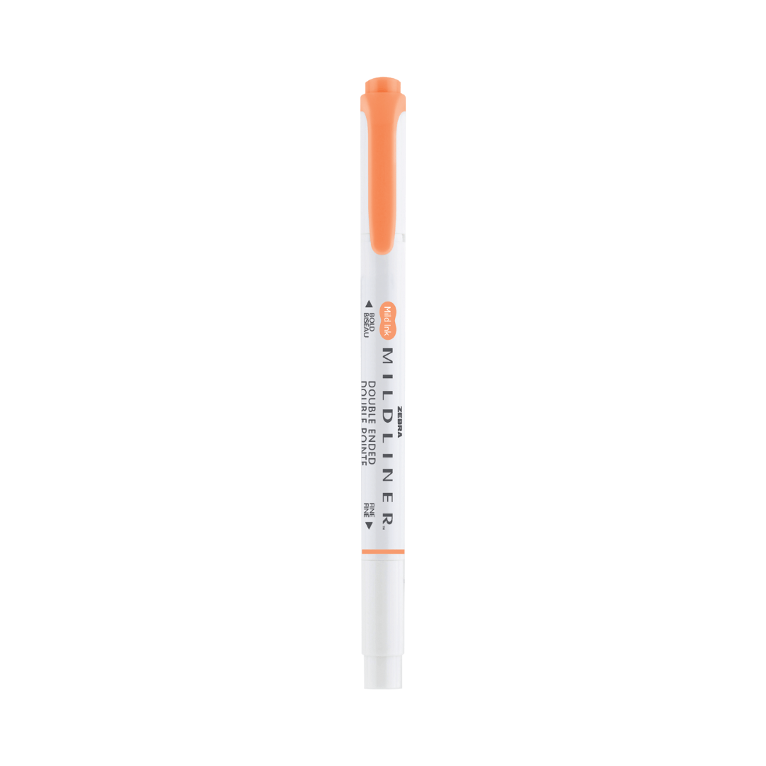 Mildliner Överstrykningspenna - Apricot från Zebra - Orange överstrykningspenna med lock - Tidformera