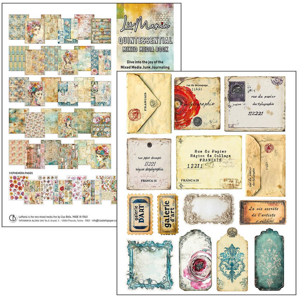 Mixed media book - Quintessential - 3 - Ciao Bella - Tidformera