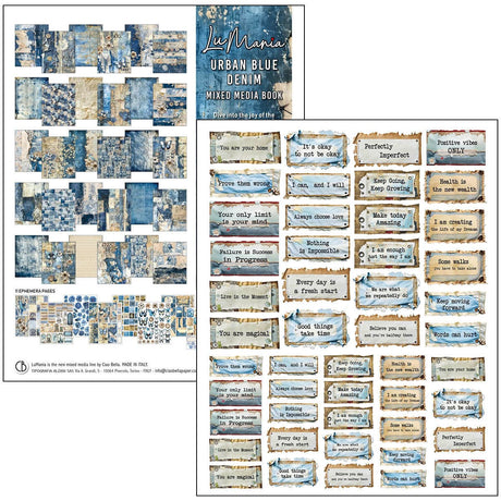 Mixed media book - Urban blue denim - 27 - Ciao Bella - Tidformera