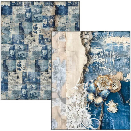 Mixed media book - Urban blue denim - 10 - Ciao Bella - Tidformera