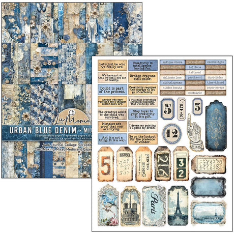 Mixed media book - Urban blue denim - 2 - Ciao Bella - Tidformera