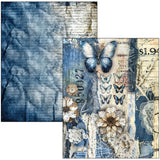 Mixed media book - Urban blue denim - 11 - Ciao Bella - Tidformera