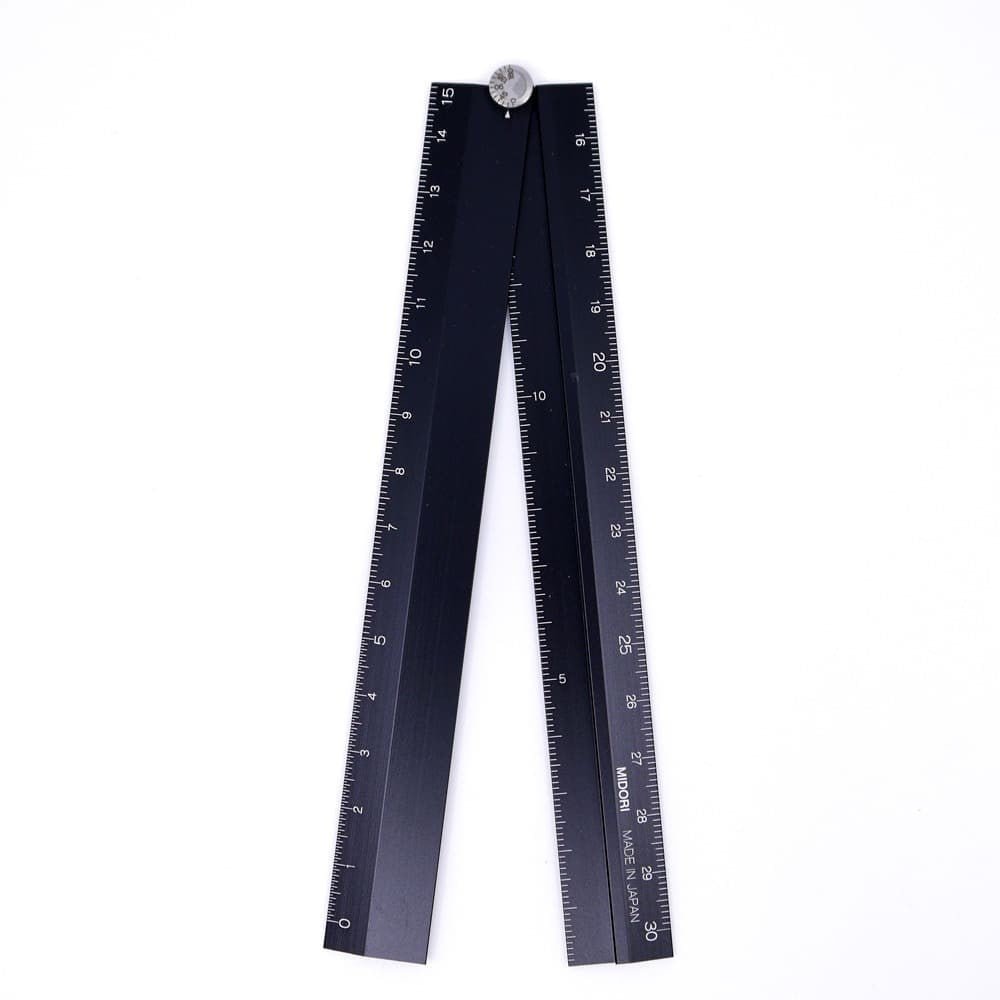 Multi Ruler 30 cm Aluminium - black - 1 - Midori - Tidformera