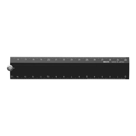 Multi Ruler 30 cm Aluminium - black - 5 - Midori - Tidformera