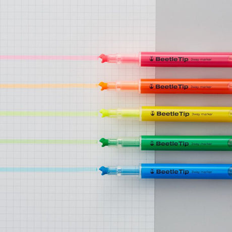 Överstrykningspenna Beetle Tip 3 - way Marker - Orange - 4 - Kokuyo - Tidformera