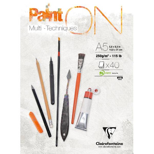 Paint ON Mix media - A5 - 1 - Clairefontaine - Tidformera