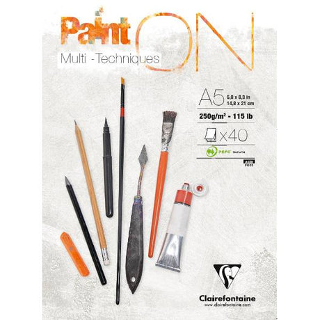Paint ON Mix media - A5 - 1 - Clairefontaine - Tidformera