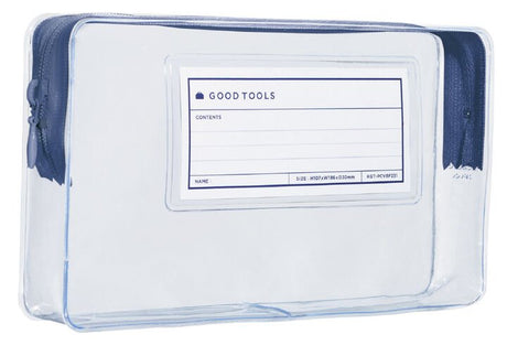 Pen Pouch Clear - Good Tools - Navy Zipper - 1 - Kokuyo - Tidformera