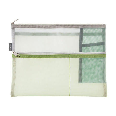 Pen & Tool Pouch Mesh B5 - Green - 3 - Midori - Tidformera
