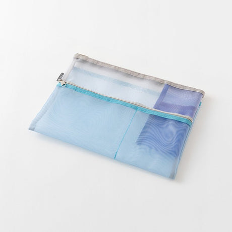 Pen & Tool Pouch Mesh B5 - Light Blue - 2 - Midori - Tidformera