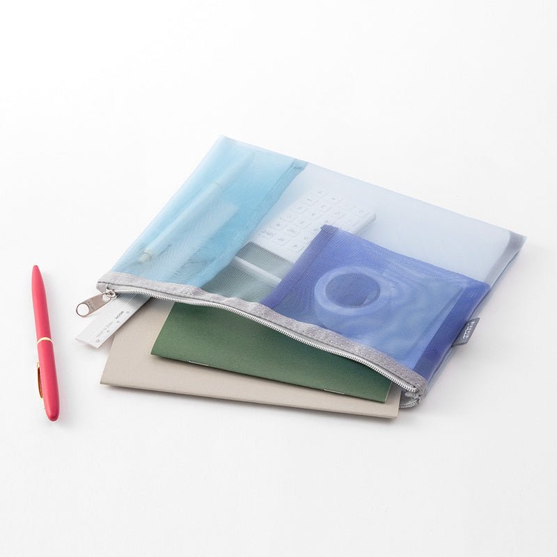 Pen & Tool Pouch Mesh Blue - 3 - Midori - Tidformera