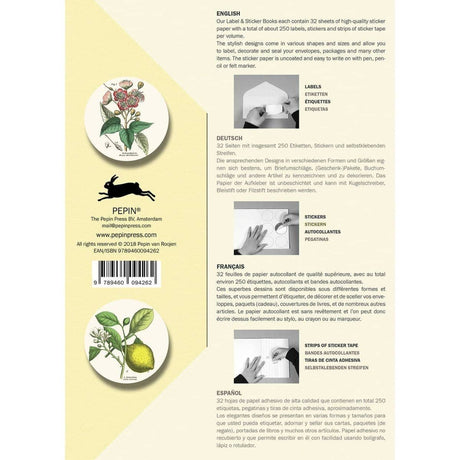 Pepin Labels, stickers & tape Sticker book - Flora - 4 - Pepin Press - Tidformera