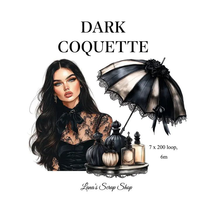 Pet Tape - Lana - 70 mm - Dark Coquette - 3 - Lana's Scrap Shop - Tidformera