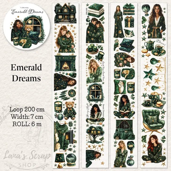 Pet Tape - Lana - 70 mm - Emerald Dreams - 2 - Lana's Scrap Shop - Tidformera