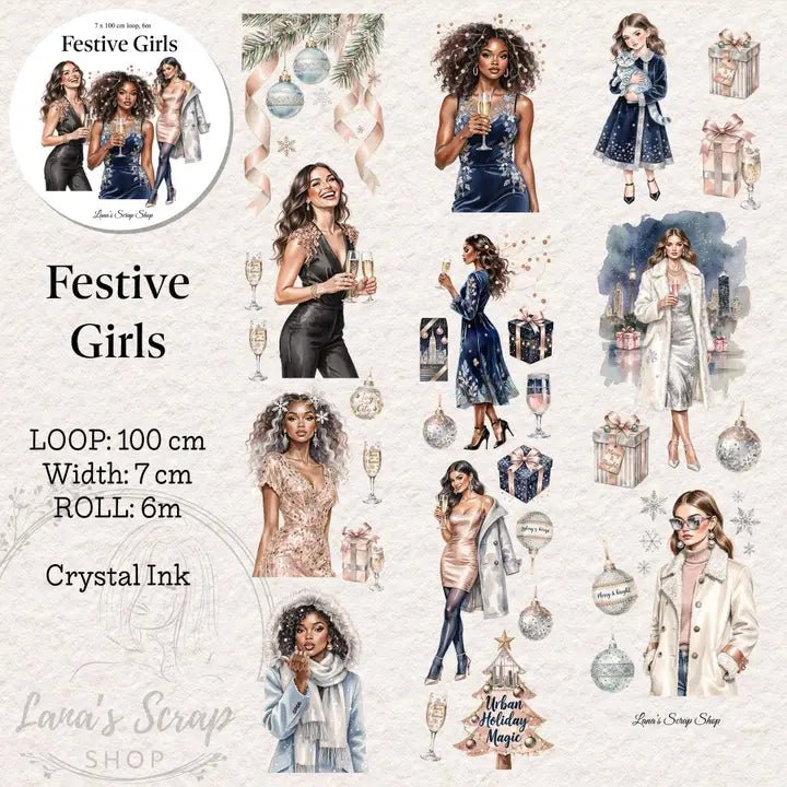 Pet Tape - Lana - 70 mm - Festive Girls - 1 - Lana's Scrap Shop - Tidformera