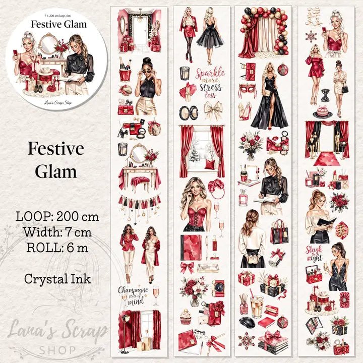 Pet Tape - Lana - 70 mm - Festive Glam - 1 - Lana's Scrap Shop - Tidformera