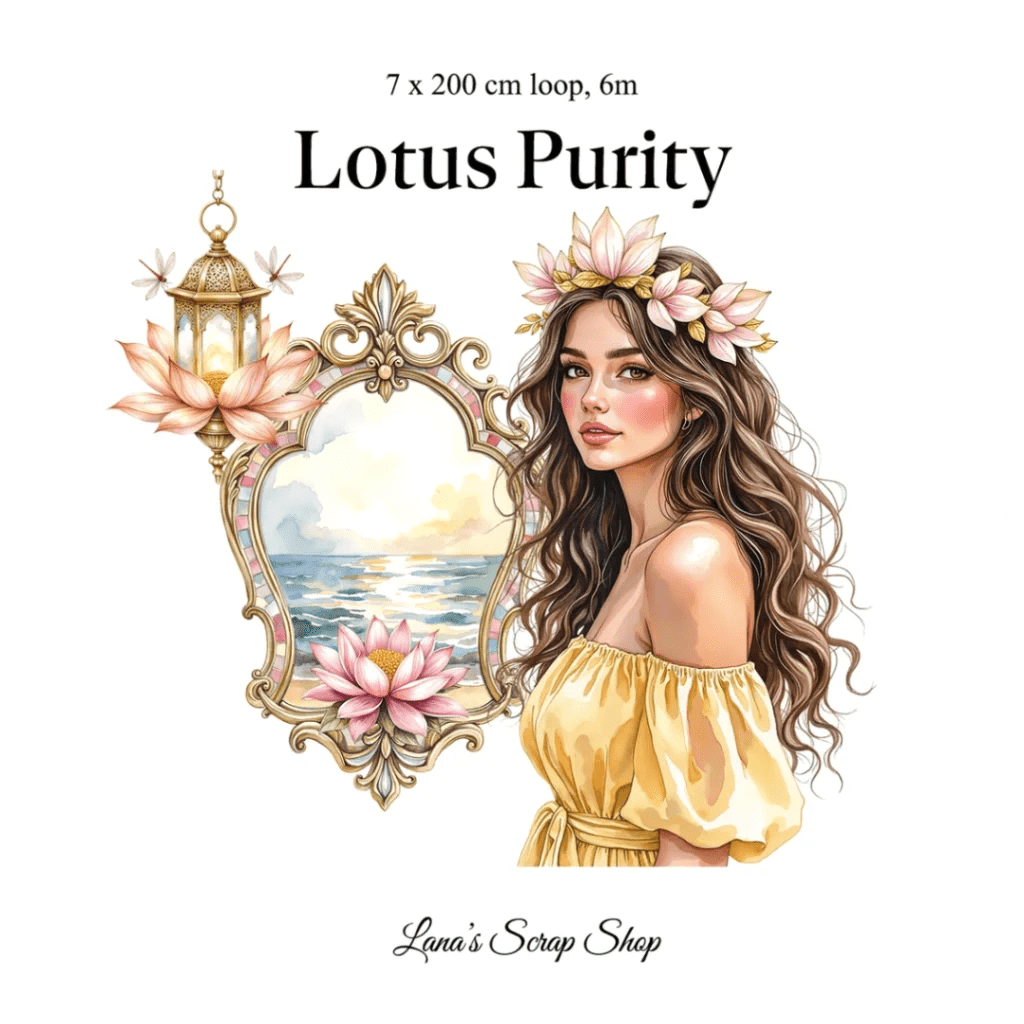 Pet Tape - Lana - 70 mm - Lotus Purity - 3 - Lana's Scrap Shop - Tidformera