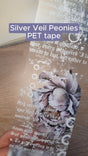 Pet Tape - MIC - Silver Veil Peonies Glossy & Embossed 70 mm - 7 - MIC & MIM Premium Paper Shop - Tidformera