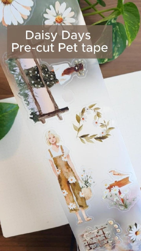 Omslagsbild till videon som visar Daisy Days pre-cut pet tape. Tidformera