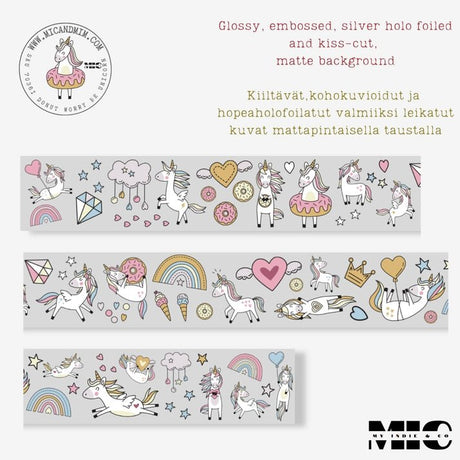 Pet Tape Pre - cut - MIC - Donut Worry 3D Silver Foiled 70 mm - 2 - MIC & MIM Premium Paper Shop - Tidformera