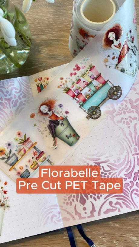 Pet Tape Pre - cut - MIC - Florabelle 3D Glossy 70 mm - 1 - MIC & MIM Premium Paper Shop - Tidformera