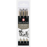 Pigma micron Fineliner Förpackningar Svarta - 005, 01, 03 från Sakura. Förpackning med tre stycken pennor.  - Tidformera
