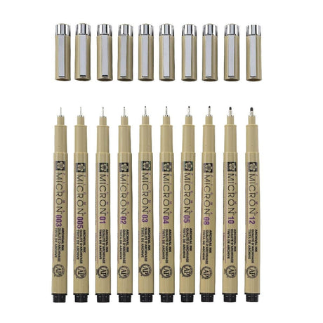 Pigma micron Fineliner Förpackningar Svarta - 10 - pack - 2 - Sakura - Tidformera