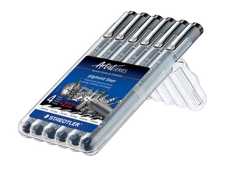 Pigment liner Fineliner 6 - pack - 3 - Staedtler - Tidformera