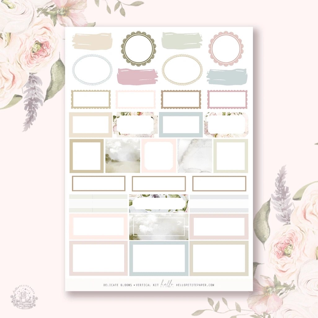 Planner Sticker Kit - Delicate Blooms - 3 - Hello Petite Paper - Tidformera